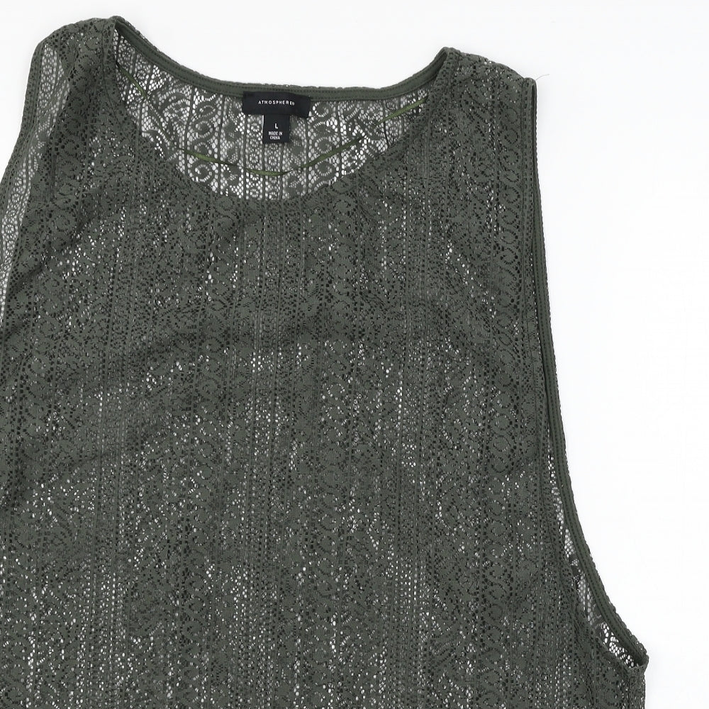 Atmosphere Womens Green  Lace Basic Tank Size L