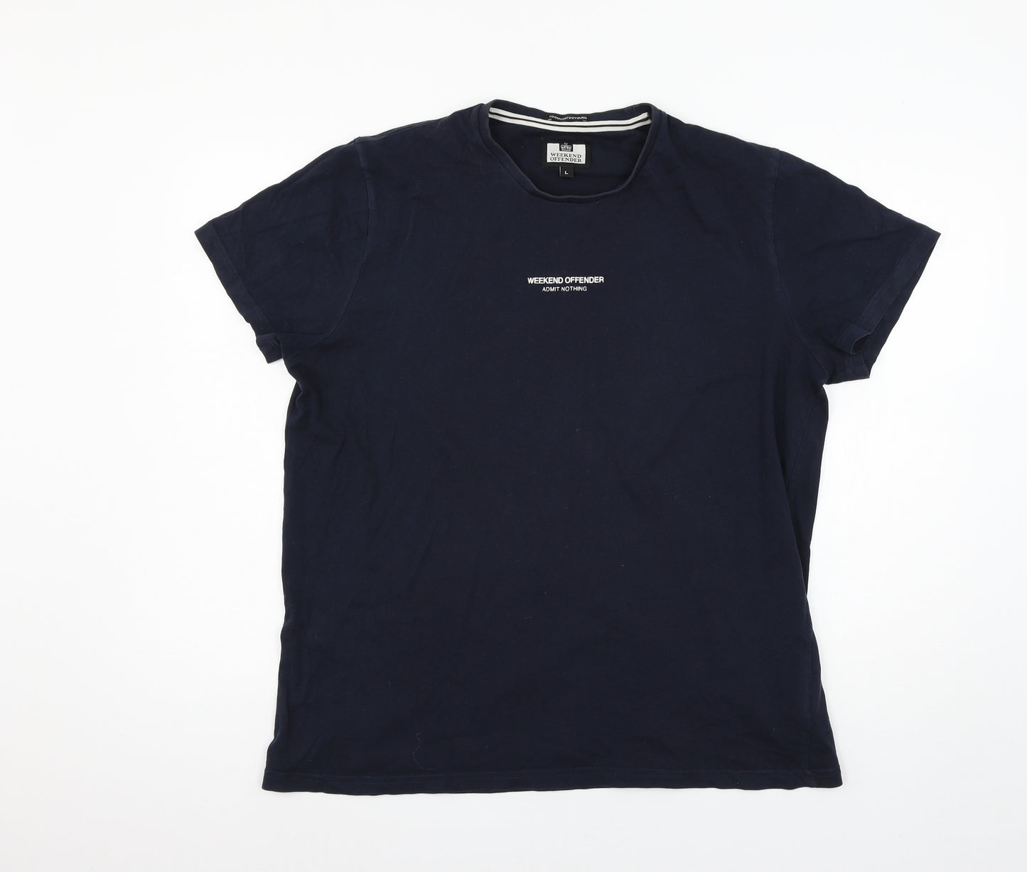 Weekend Offender Mens Blue  Jersey  T-Shirt Size L