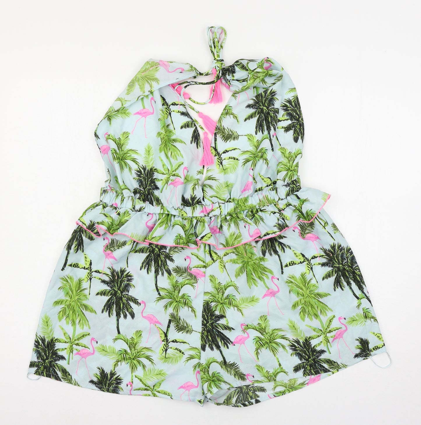 Primark Womens Blue Geometric  Playsuit One-Piece Size L