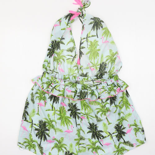Primark Womens Blue Geometric  Playsuit One-Piece Size L