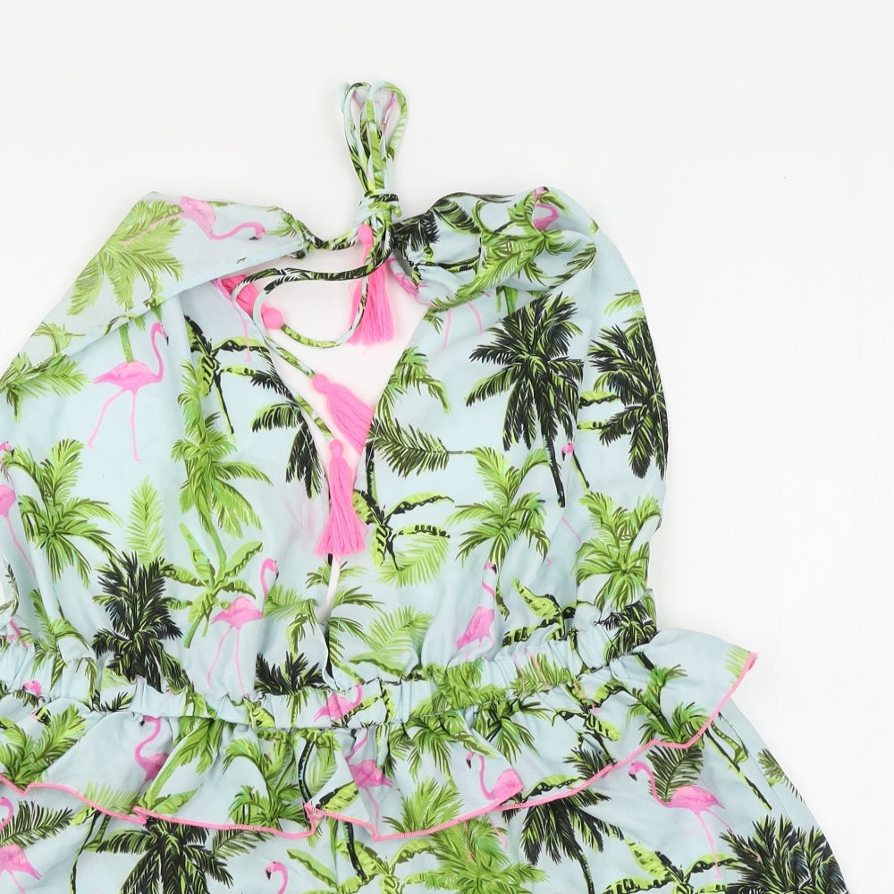 Primark Womens Blue Geometric  Playsuit One-Piece Size L