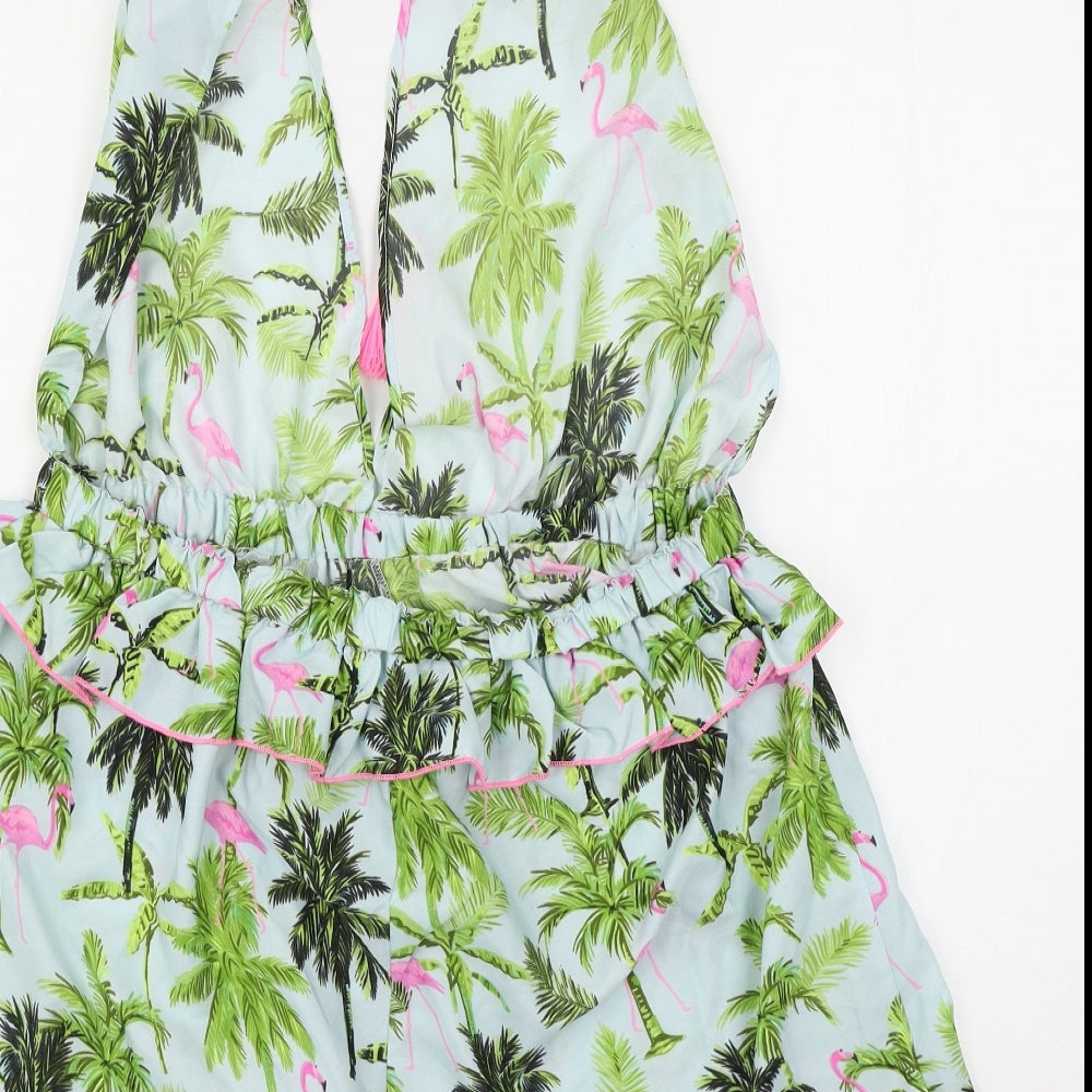 Primark Womens Blue Geometric  Playsuit One-Piece Size L
