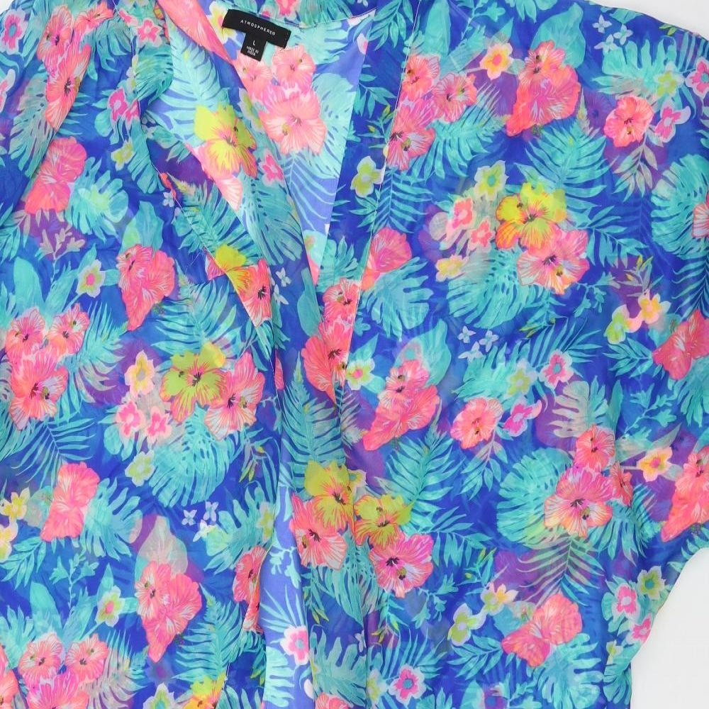 Atmosphere Womens Multicoloured Geometric Chiffon Jacket  Size L