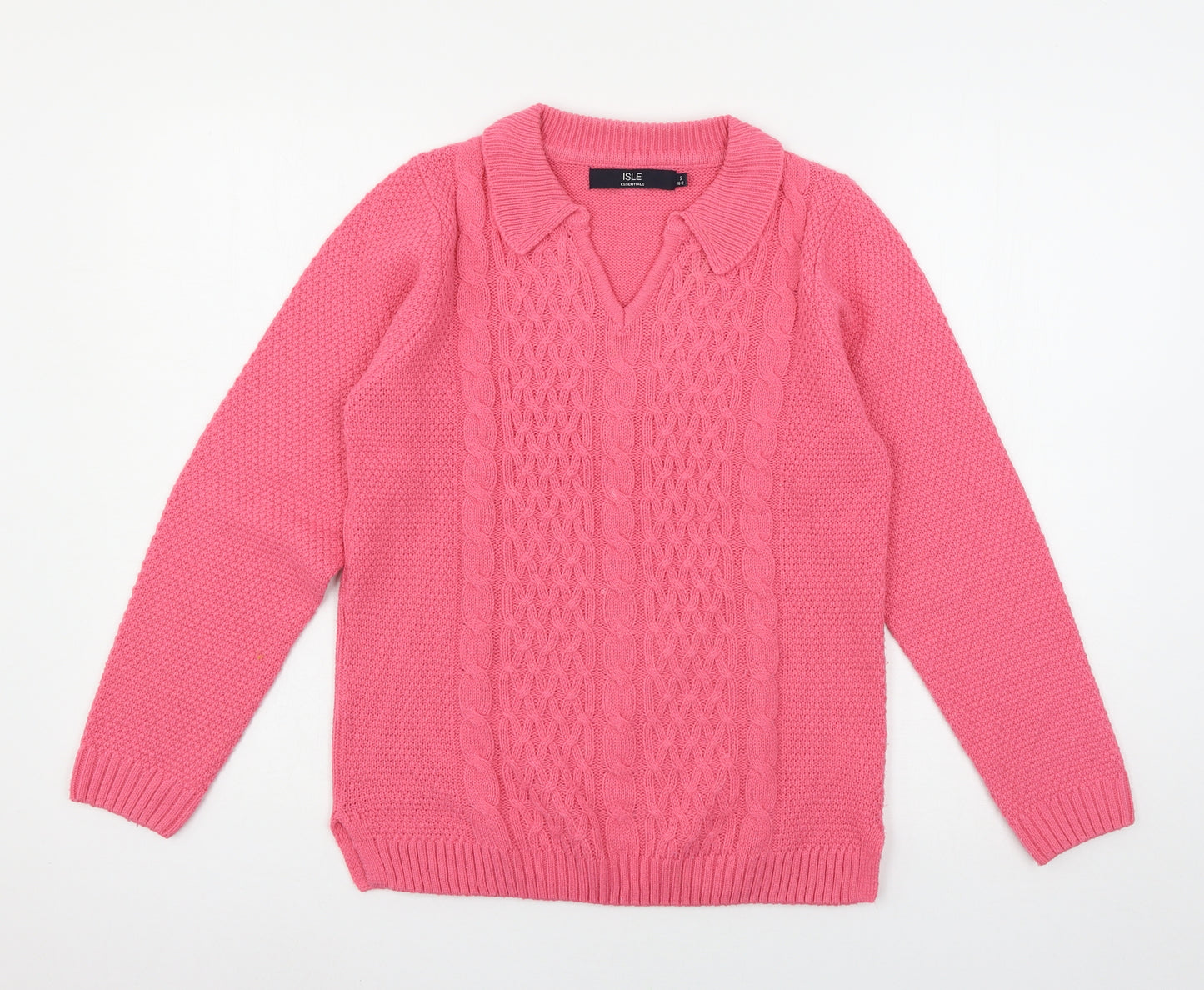 Isle Womens Pink  Knit Pullover Jumper Size 10