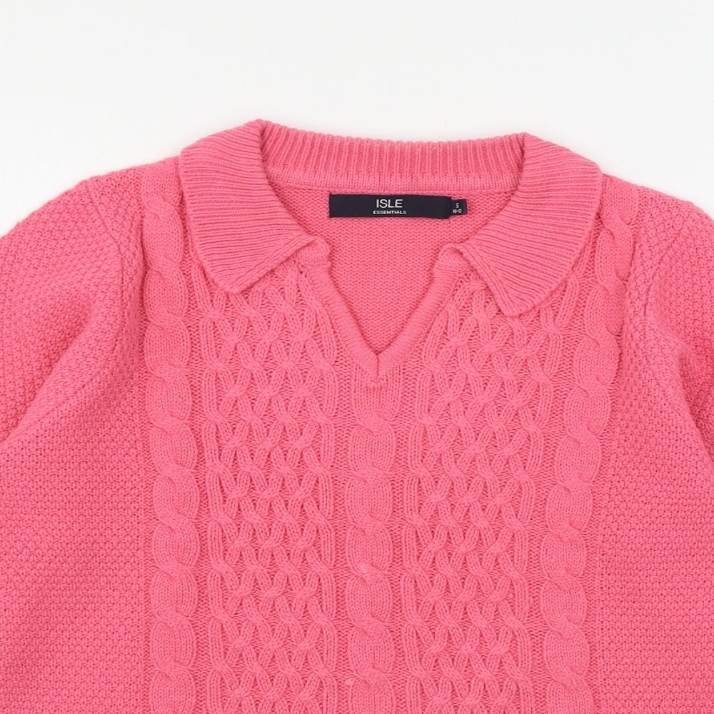 Isle Womens Pink  Knit Pullover Jumper Size 10