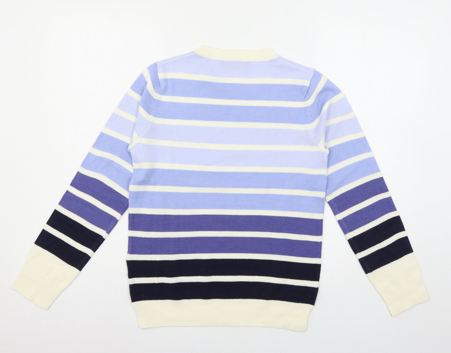 Marks and Spencer Womens Blue Striped Knit Pullover Jumper Size 6
