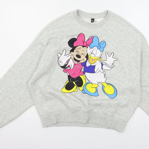Divided by H&M Womens Grey  Jersey Pullover Sweatshirt Size XS  - Minnie Mouse