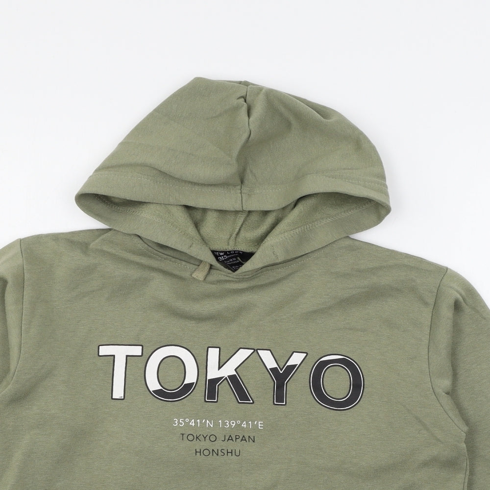 New Look Boys Green  Jersey Pullover Hoodie Size 12-13 Years