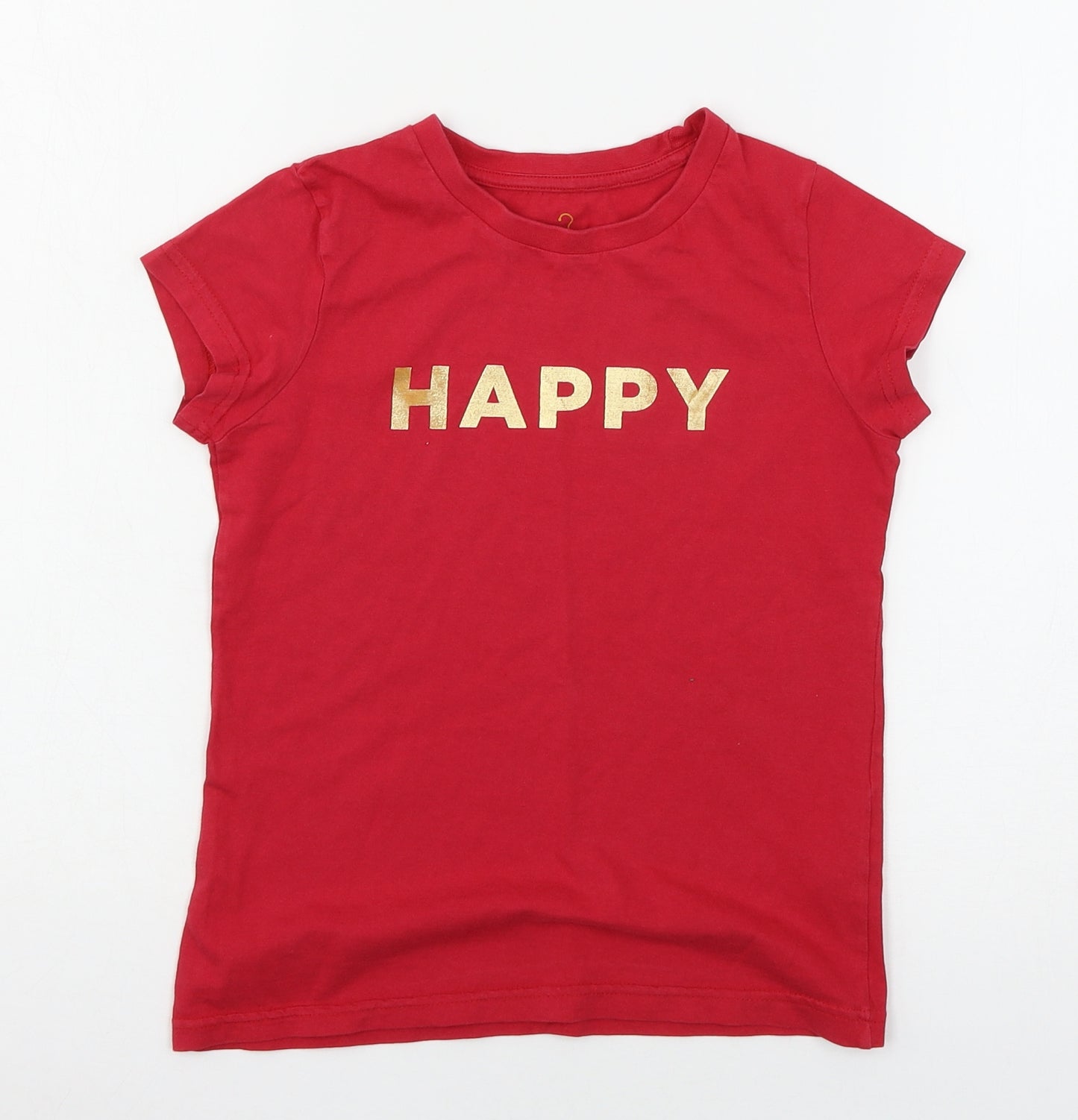 NEXT Girls Pink  Jersey Basic T-Shirt Size 8-9 Years  - Happy