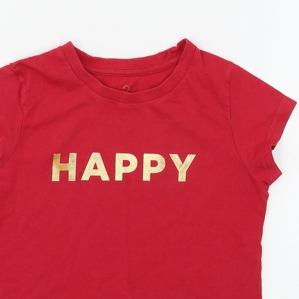 NEXT Girls Pink  Jersey Basic T-Shirt Size 8-9 Years  - Happy