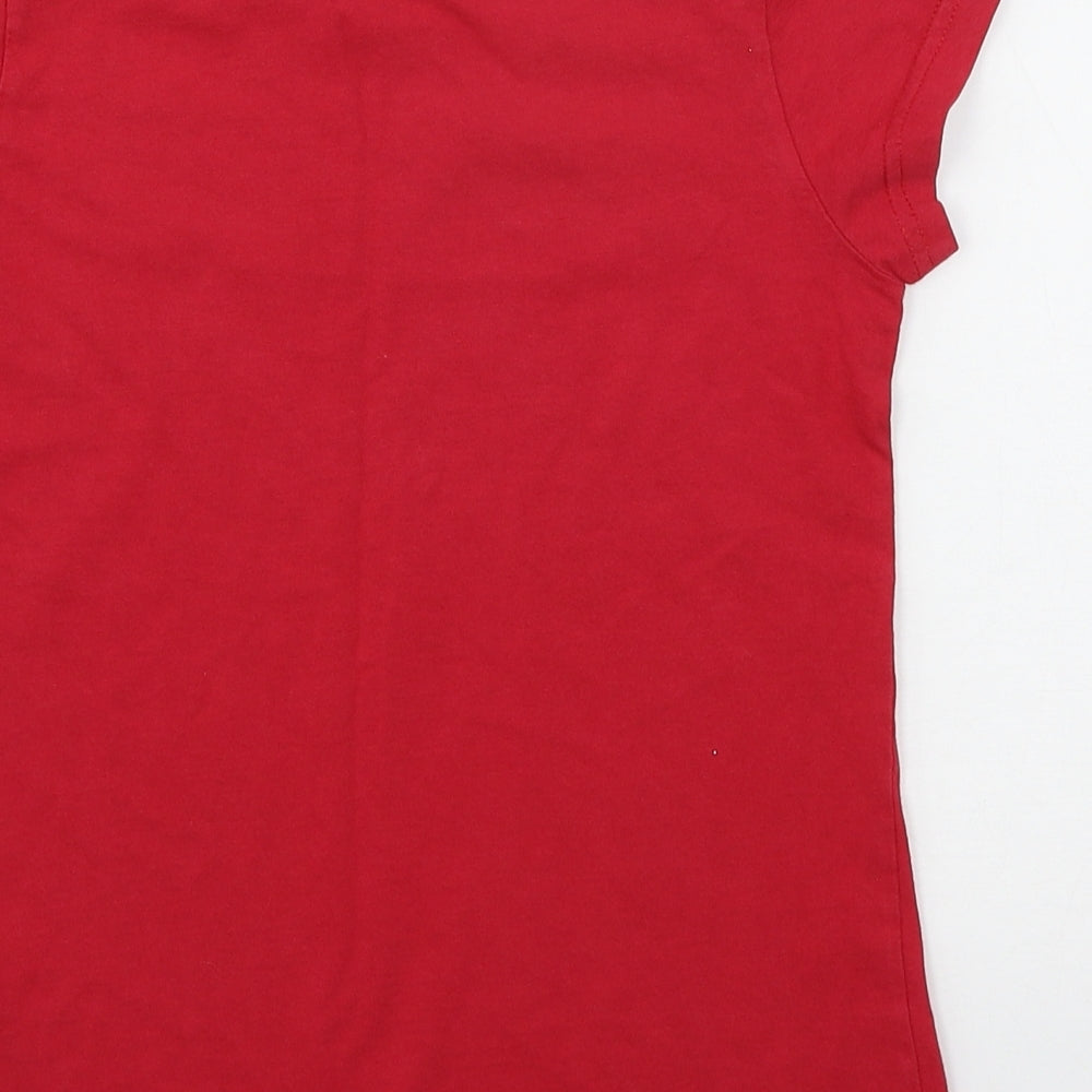 NEXT Girls Pink  Jersey Basic T-Shirt Size 8-9 Years  - Happy