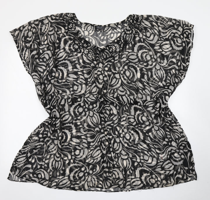 F&F Womens Black Paisley Kaftan Size S