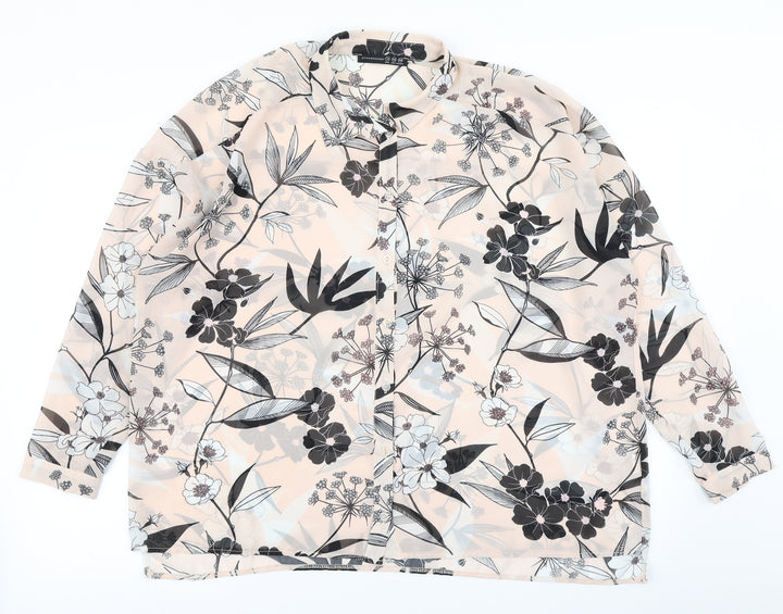 Atmosphere Womens Purple Floral Basic Blouse Size 14