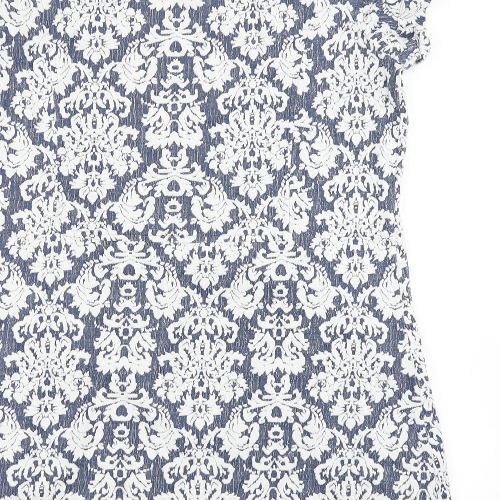 White Stuff Womens Blue Floral  A-Line  Size 18