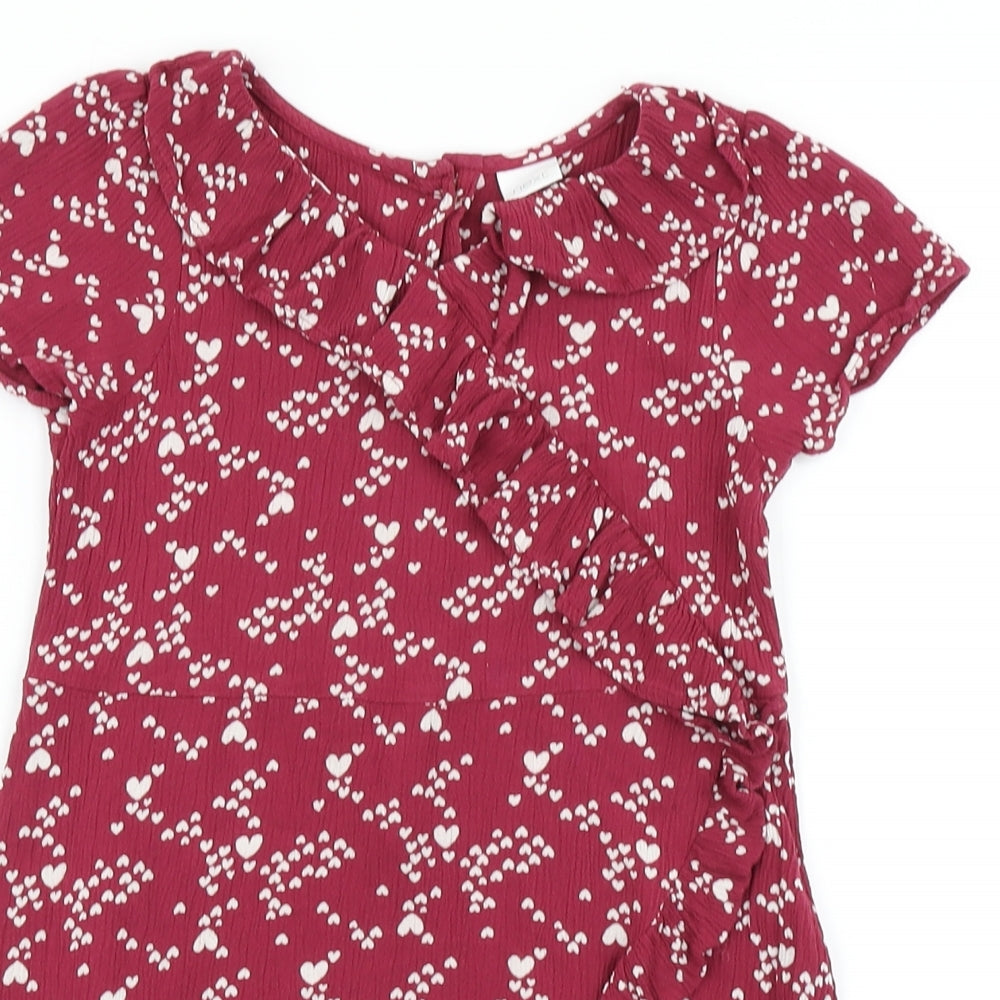 NEXT Girls Purple Spotted  Wrap Dress  Size 5 Years