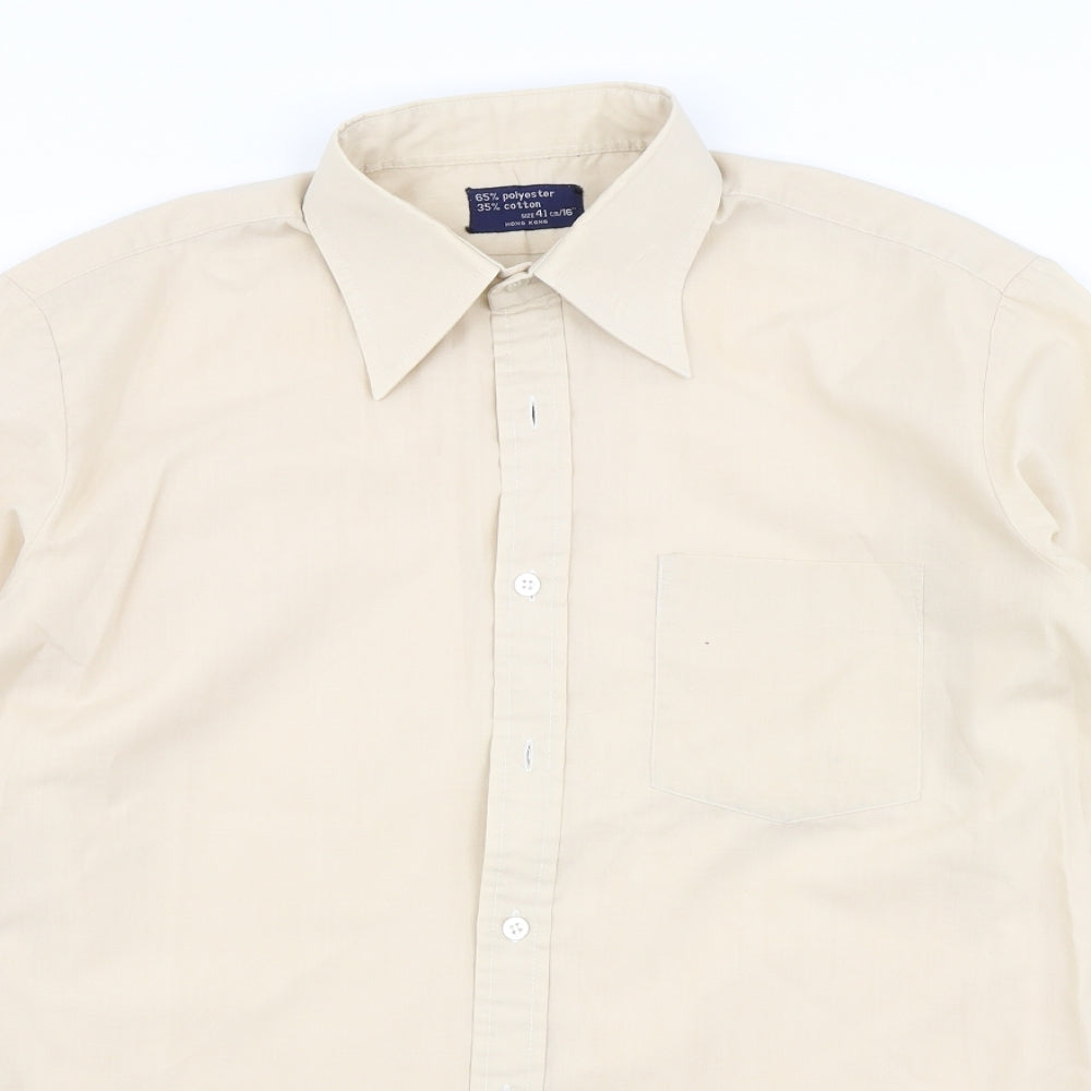 Preworn Mens Beige    Dress Shirt Size 16