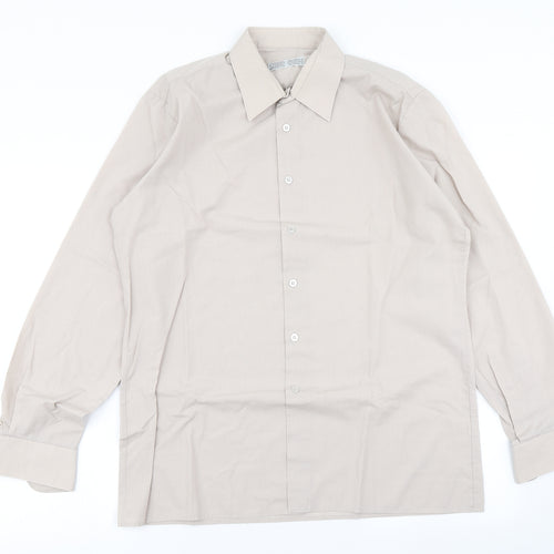 Tesco Mens Beige    Dress Shirt Size 15.5