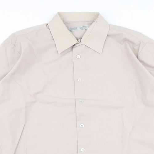 Tesco Mens Beige    Dress Shirt Size 15.5