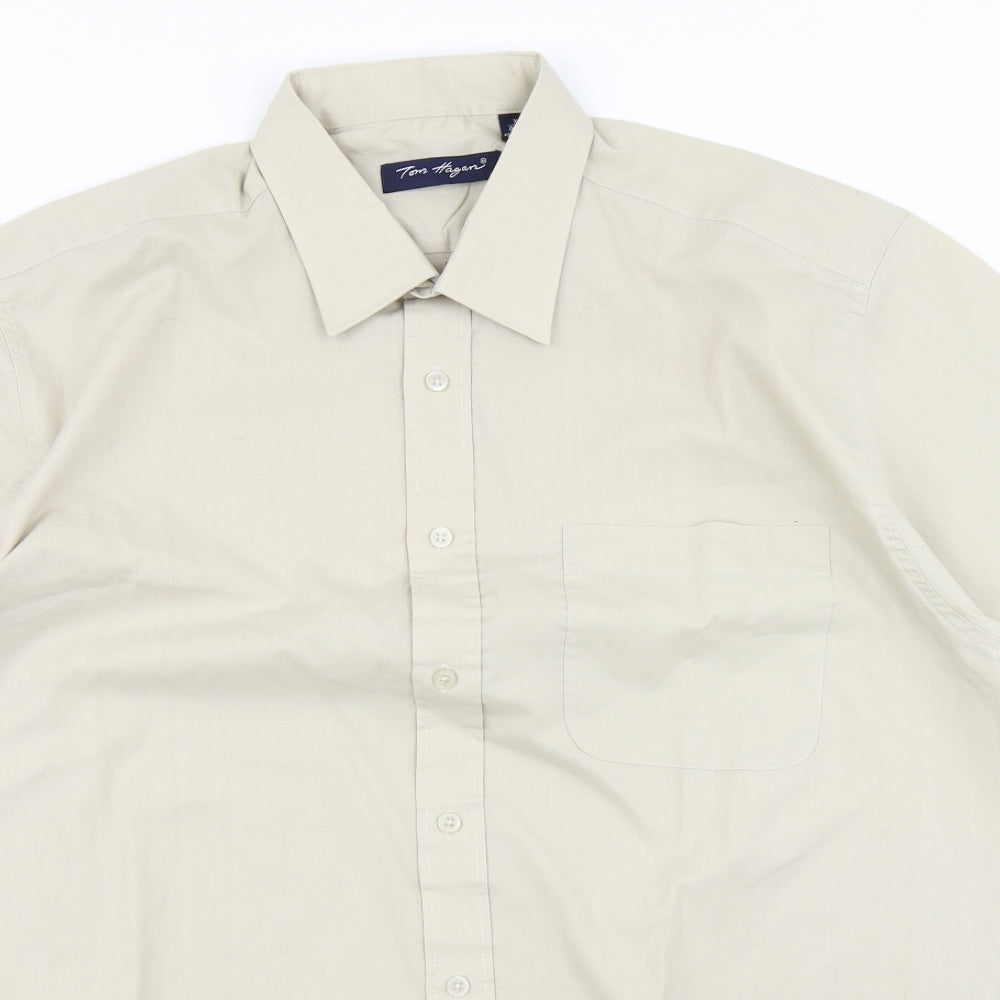 Tom Hagan Mens Brown    Button-Up Size XL