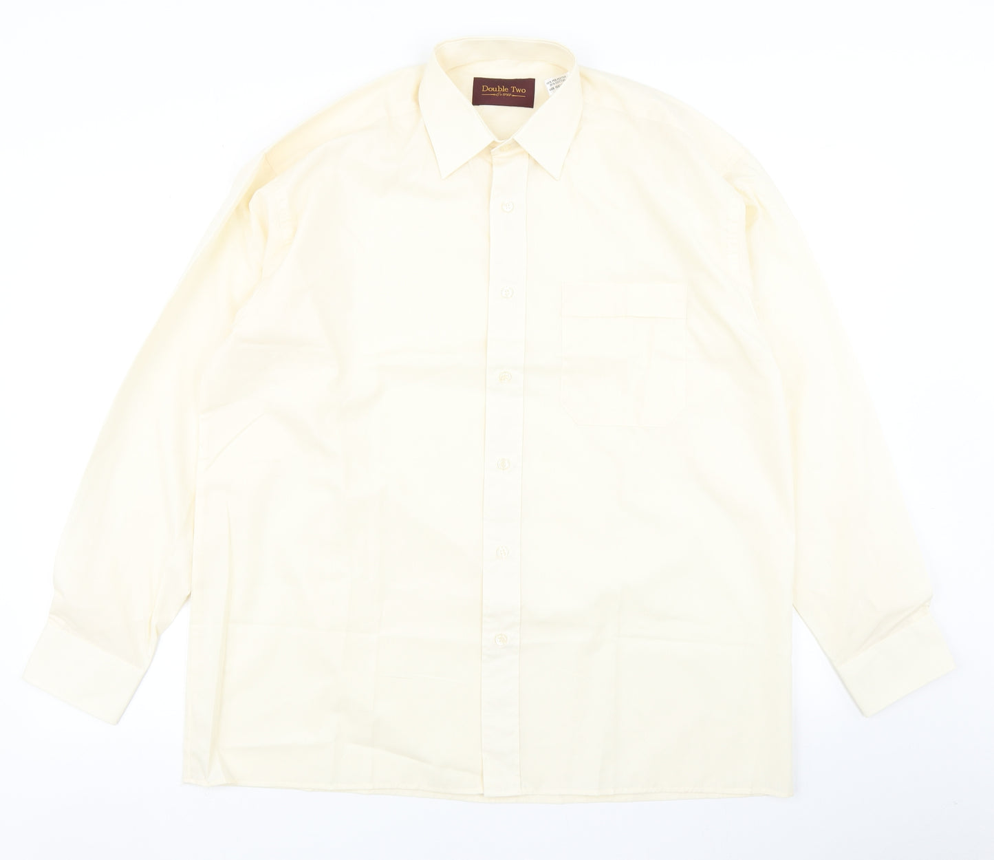 Double TWO Mens Ivory    Dress Shirt Size 15.5