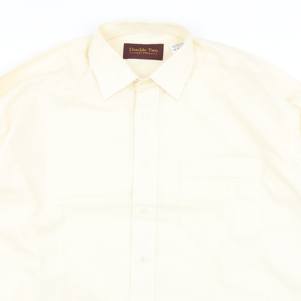 Double TWO Mens Ivory    Dress Shirt Size 15.5
