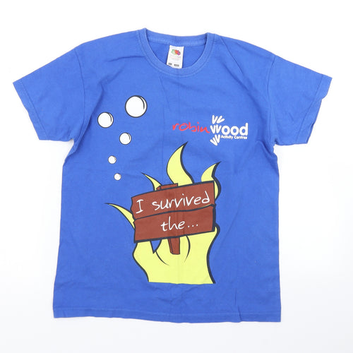 Fruit of the Loom Boys Blue   Basic T-Shirt Size 9-10 Years