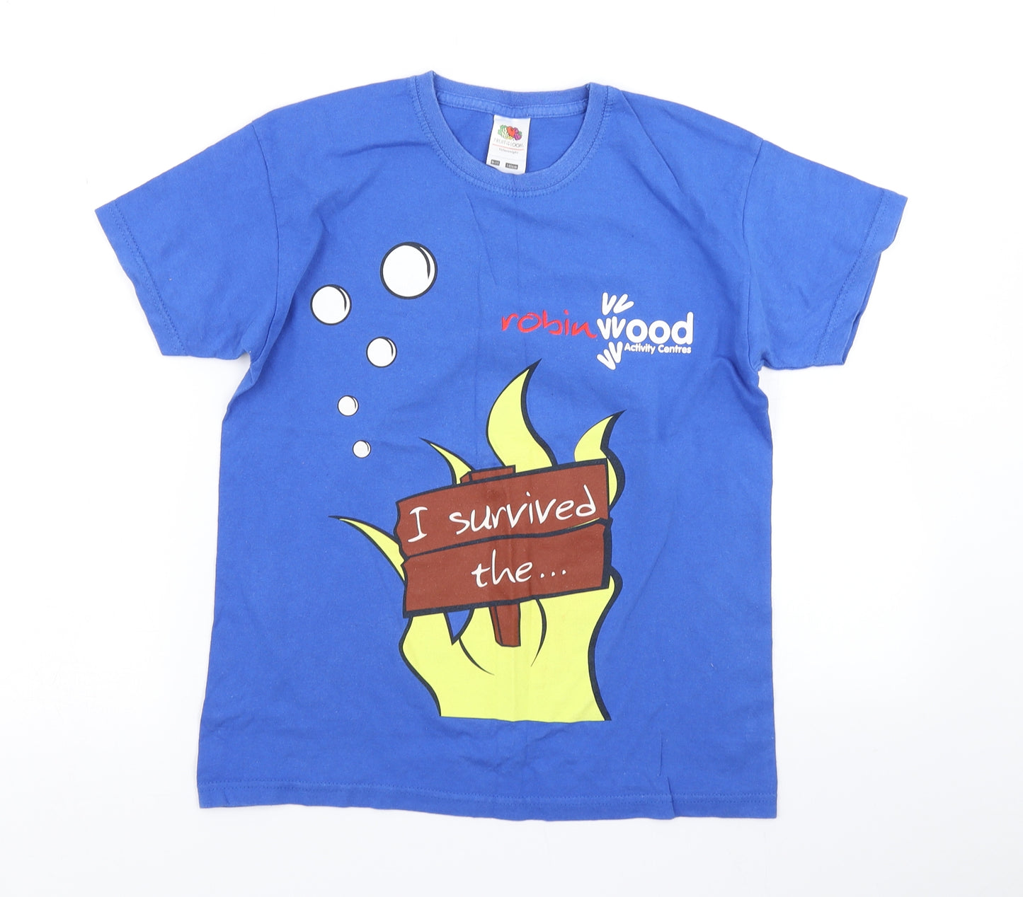 Fruit of the Loom Boys Blue   Basic T-Shirt Size 9-10 Years