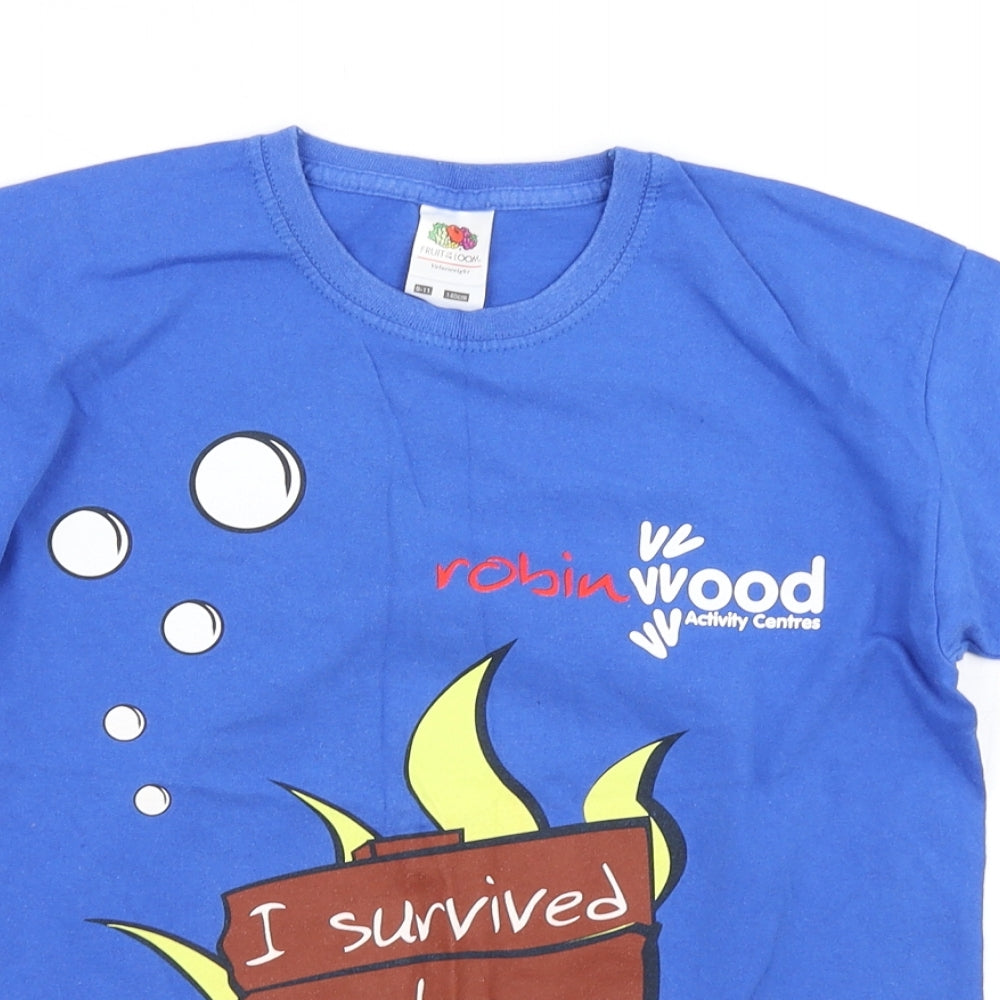 Fruit of the Loom Boys Blue   Basic T-Shirt Size 9-10 Years