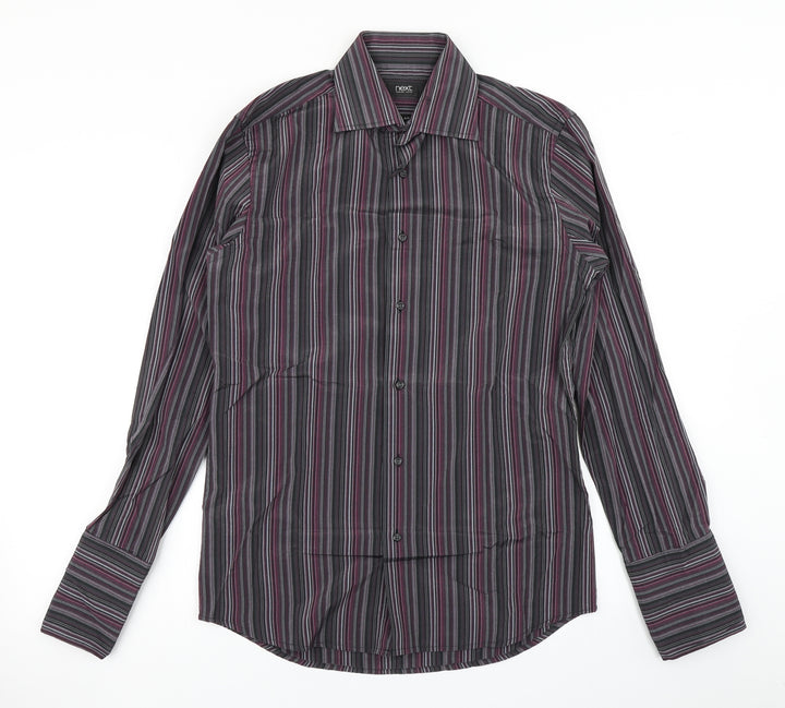 NEXT Mens Blue Striped   Button-Up Size 14.5