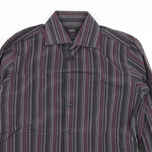 NEXT Mens Blue Striped   Button-Up Size 14.5