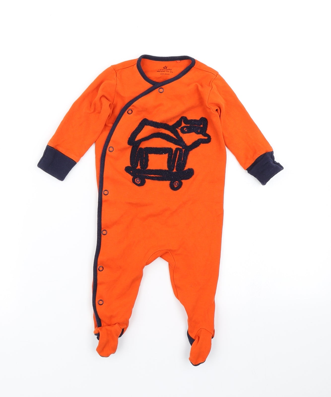 NEXT Boys Orange   Babygrow One-Piece Size 3-6 Months