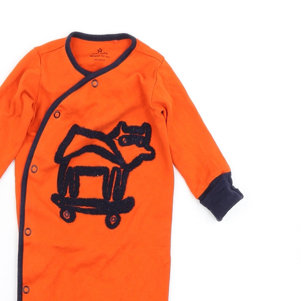 NEXT Boys Orange   Babygrow One-Piece Size 3-6 Months