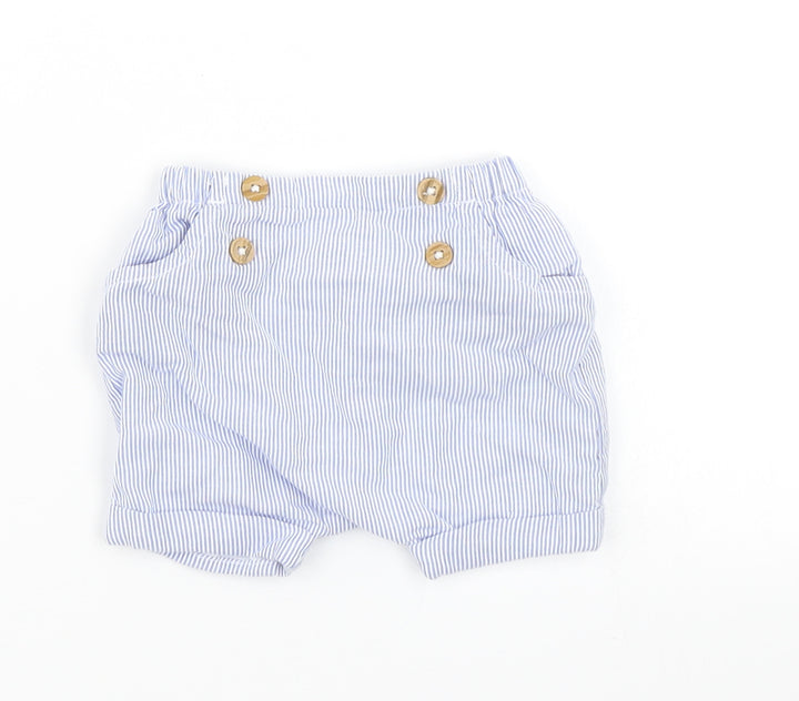 TU Boys Blue Striped  Cropped Trousers Size 0-3 Months