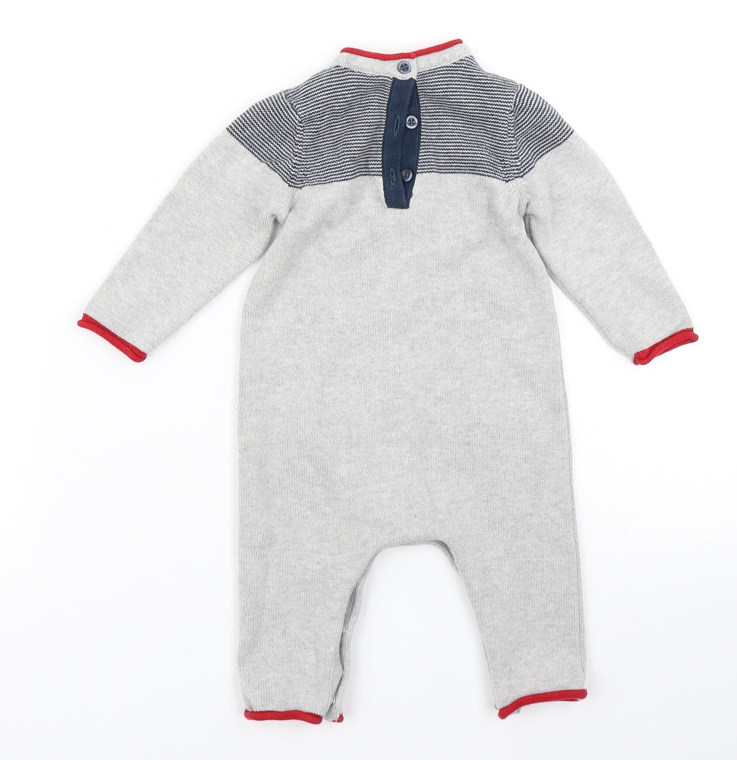 TU Boys Grey  Knit Romper One-Piece Size 3-6 Months  - Dog