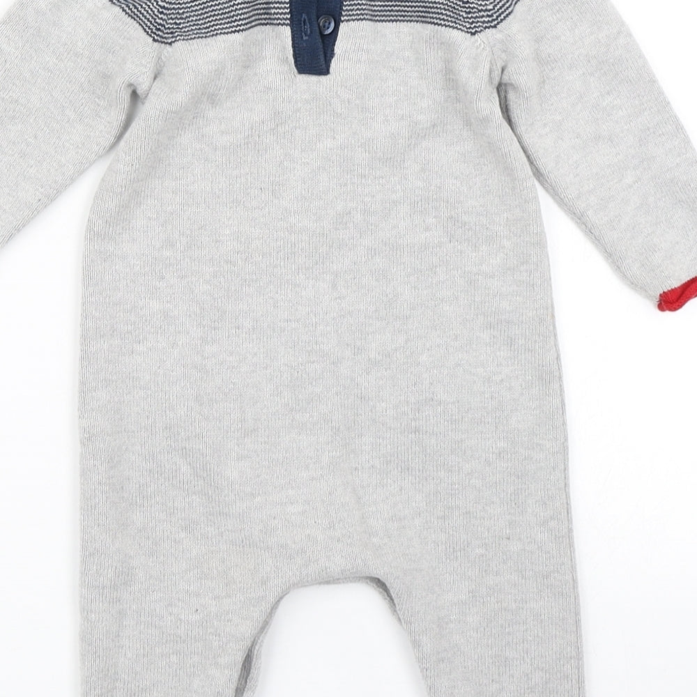 TU Boys Grey  Knit Romper One-Piece Size 3-6 Months  - Dog
