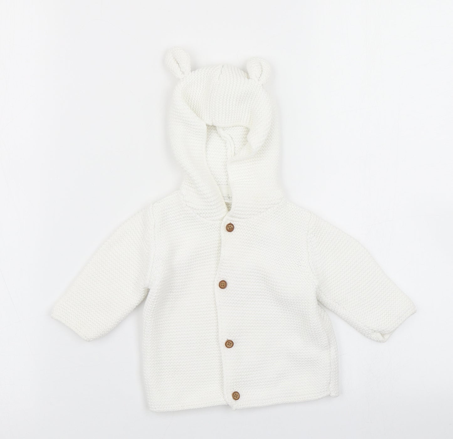 NEXT Girls White  Knit Cardigan Jumper Size 0-3 Months
