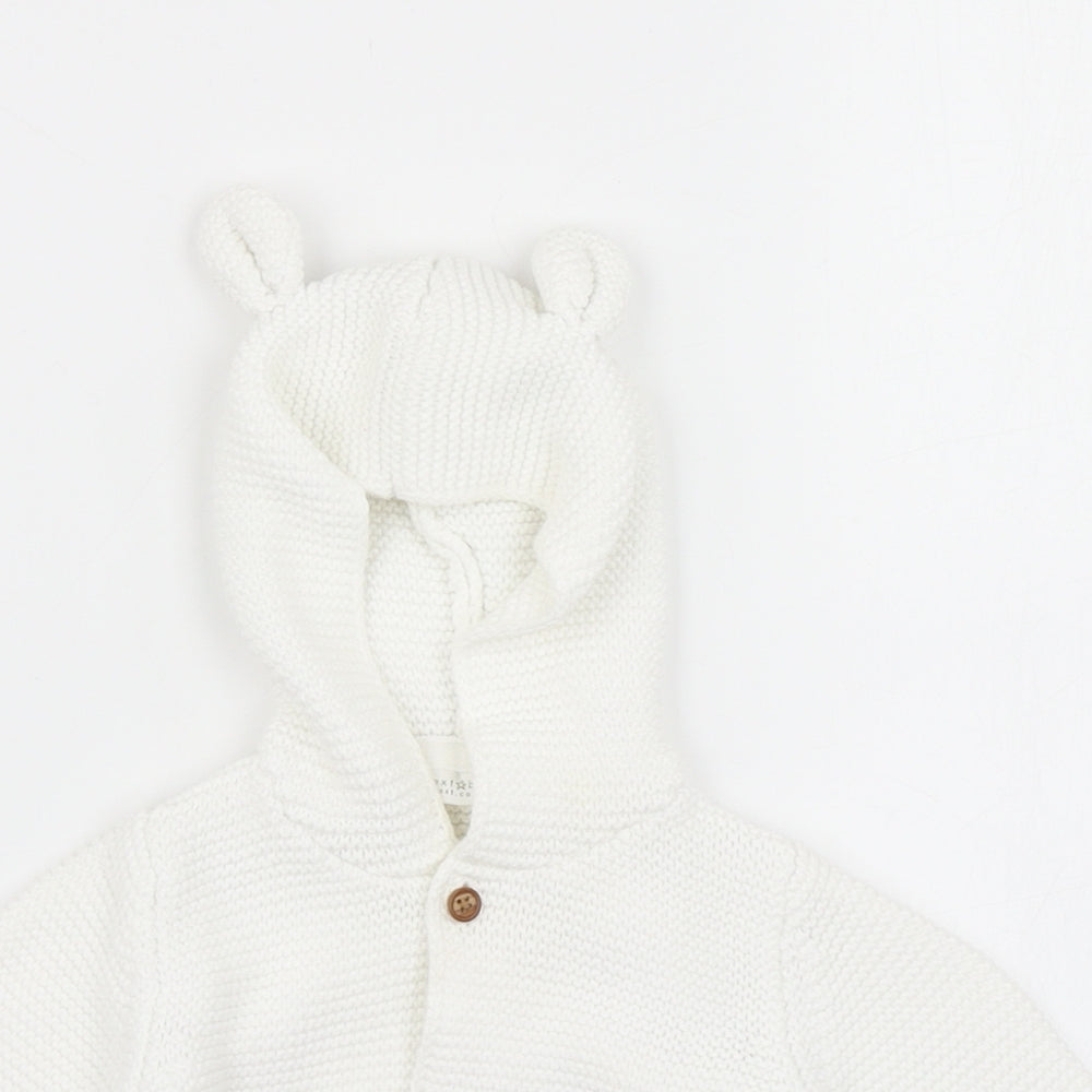 NEXT Girls White  Knit Cardigan Jumper Size 0-3 Months