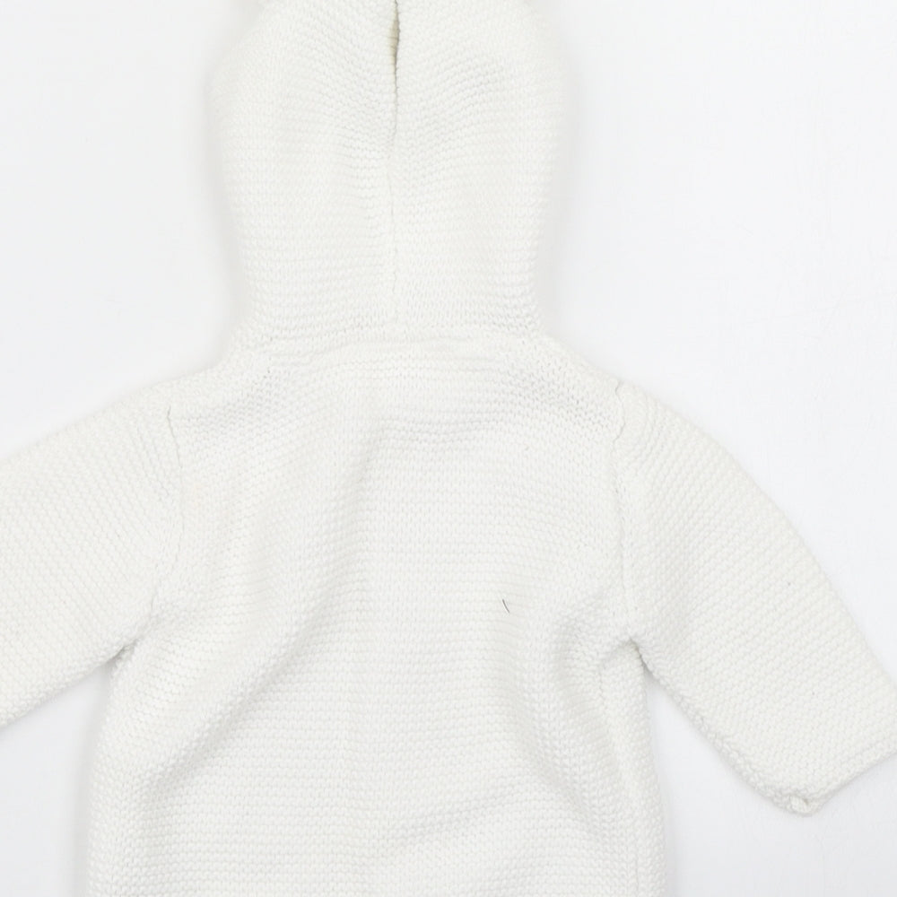NEXT Girls White  Knit Cardigan Jumper Size 0-3 Months