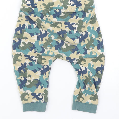 TU Boys Green Camouflage  Jogger Trousers Size 6-9 Months  - Dragon print