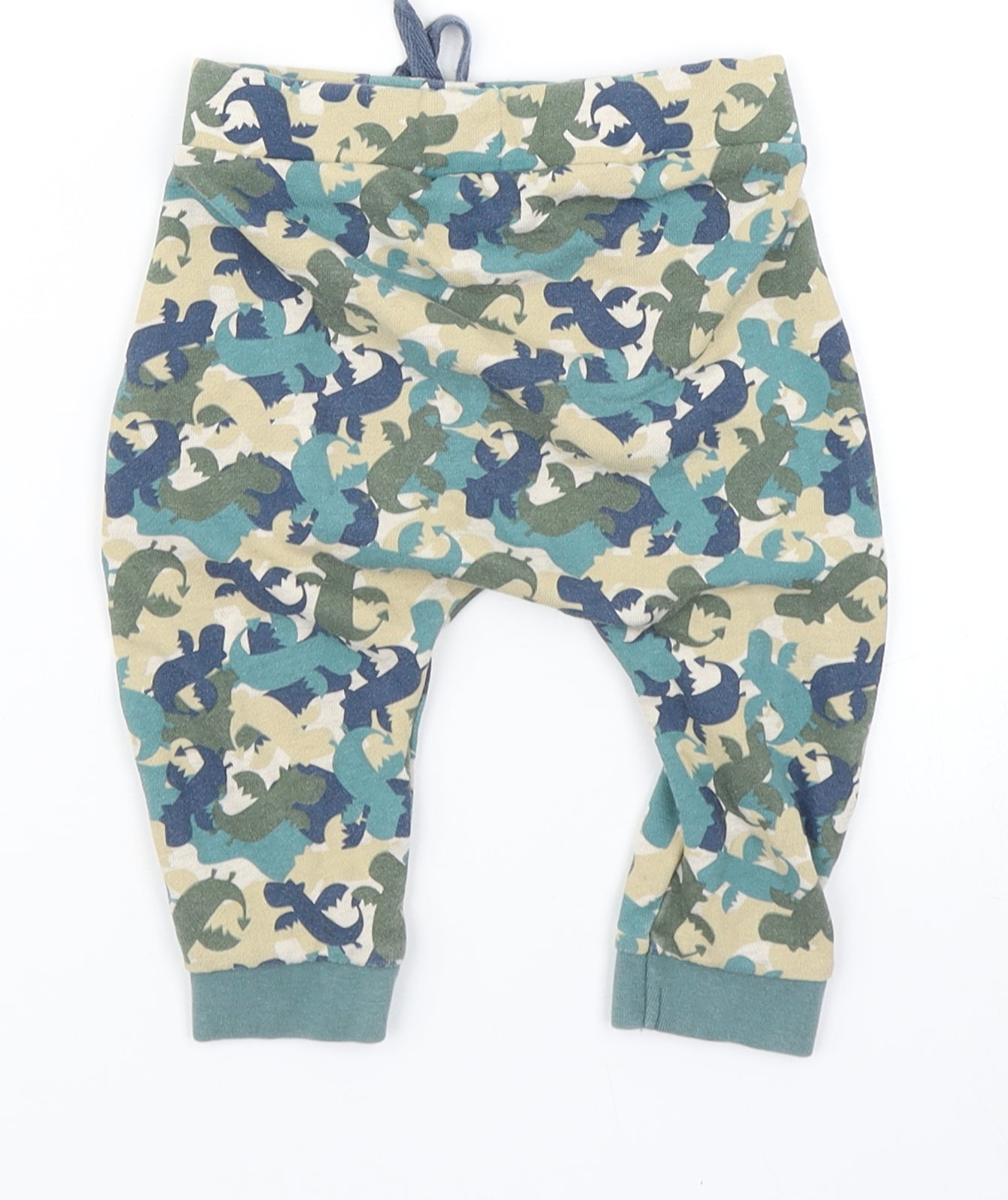 TU Boys Green Camouflage  Jogger Trousers Size 6-9 Months  - Dragon print