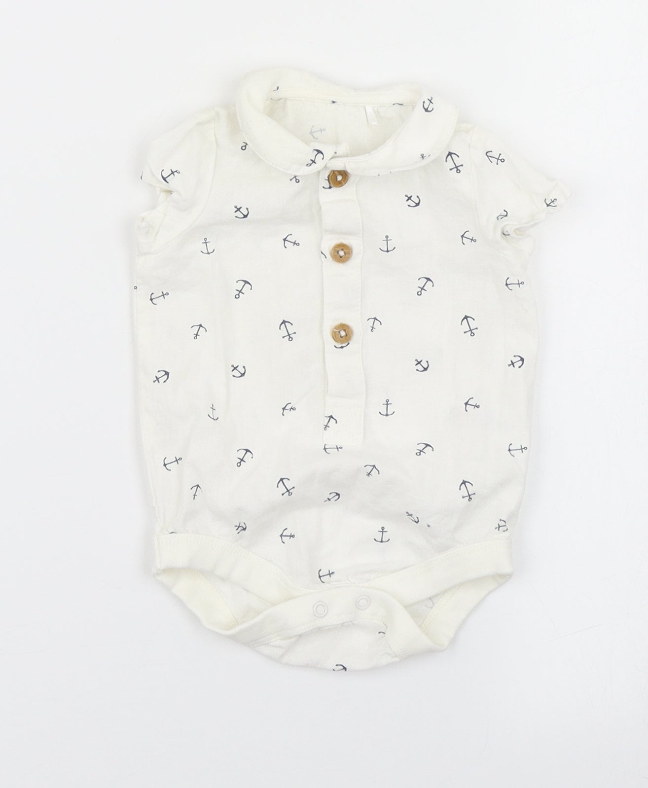 TU Boys White   Romper One-Piece Size 0-3 Months