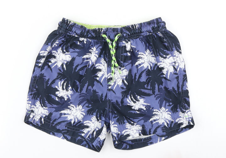 Matalan Boys Blue Floral Sweat Shorts Size 5 Years
