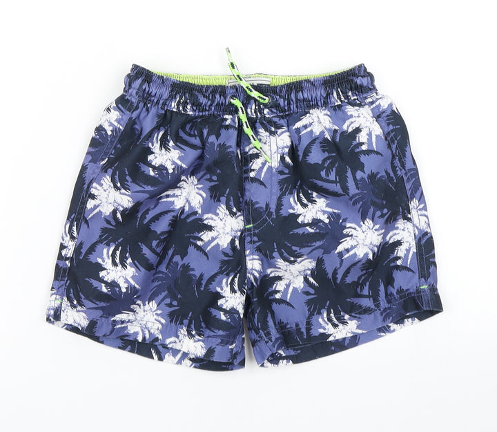 Matalan Boys Blue Floral Sweat Shorts Size 6 Years