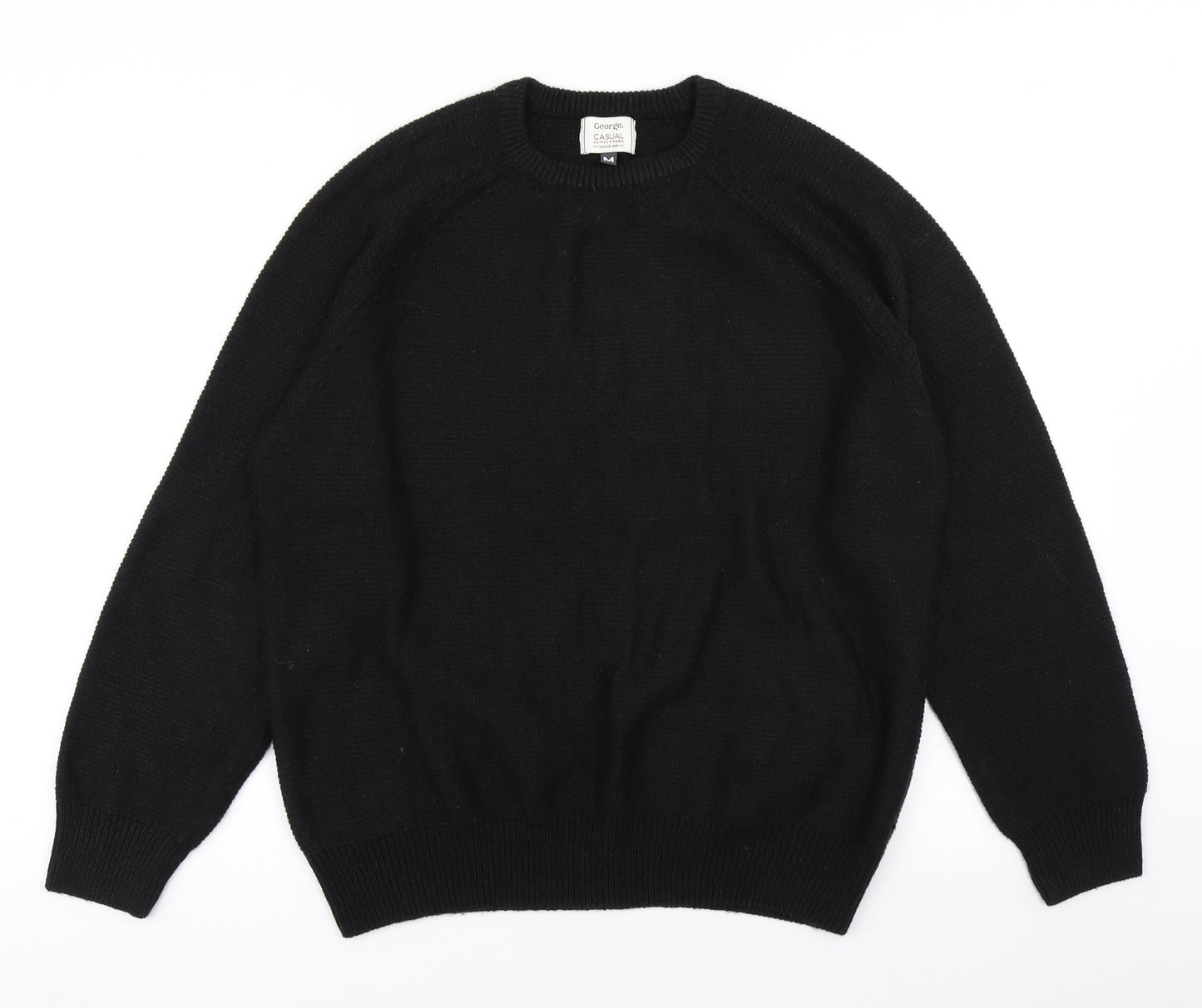 George Mens Black  Knit Pullover Jumper Size M
