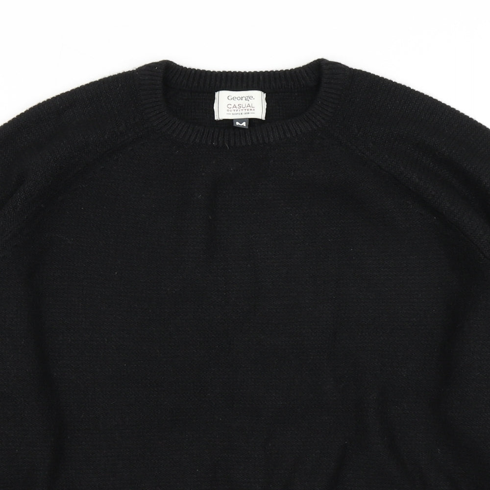 George Mens Black  Knit Pullover Jumper Size M