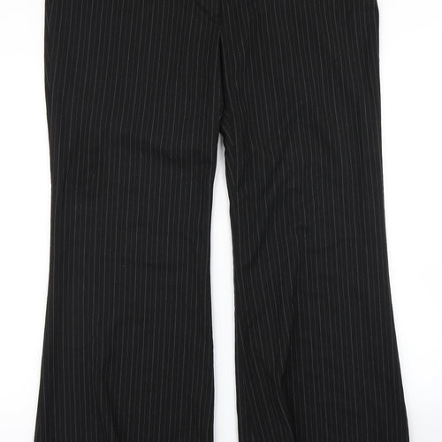 New Look Womens Black Striped  Dress Pants Trousers Size 18 L29 in
