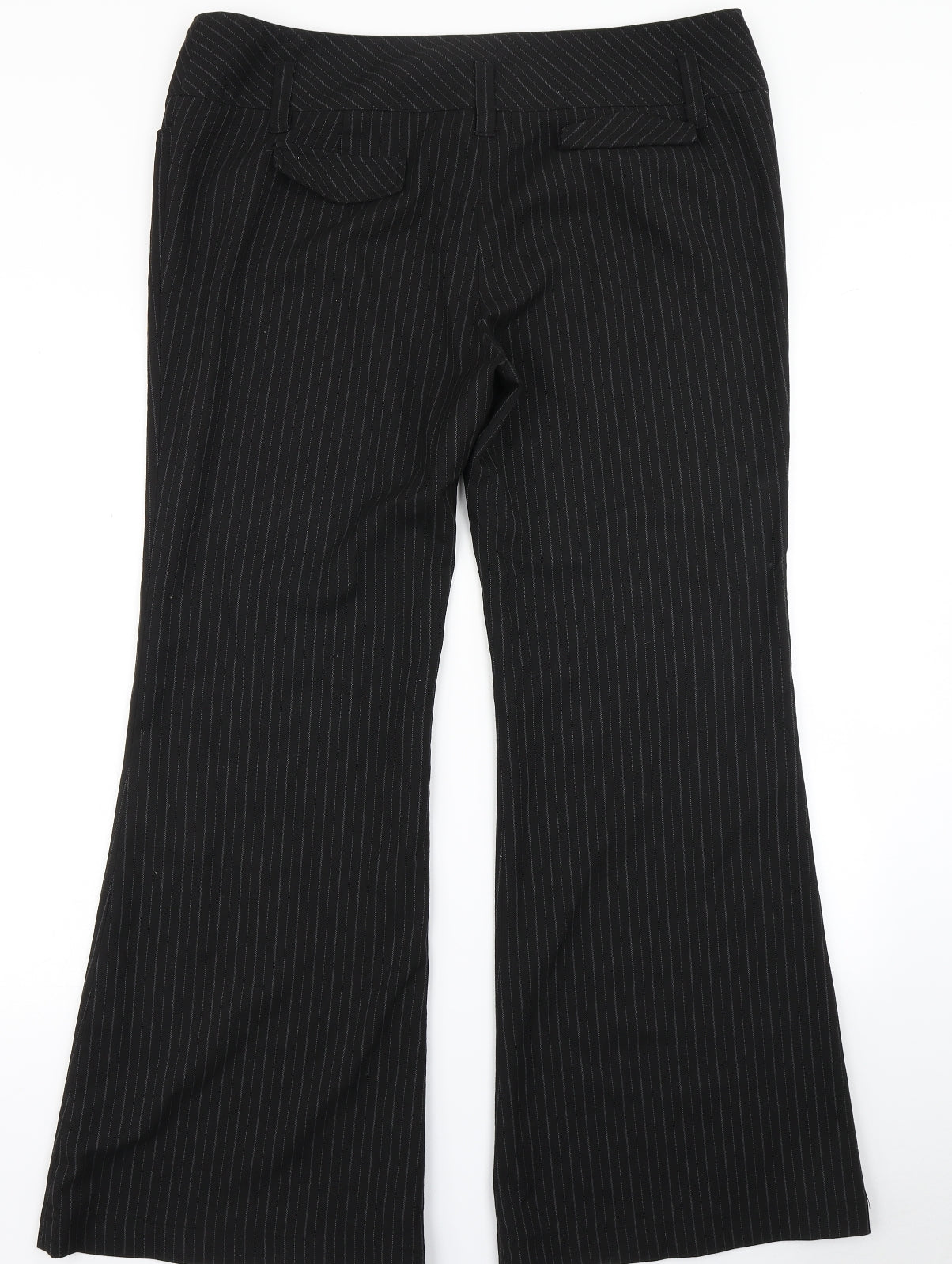 New Look Womens Black Striped  Dress Pants Trousers Size 18 L29 in