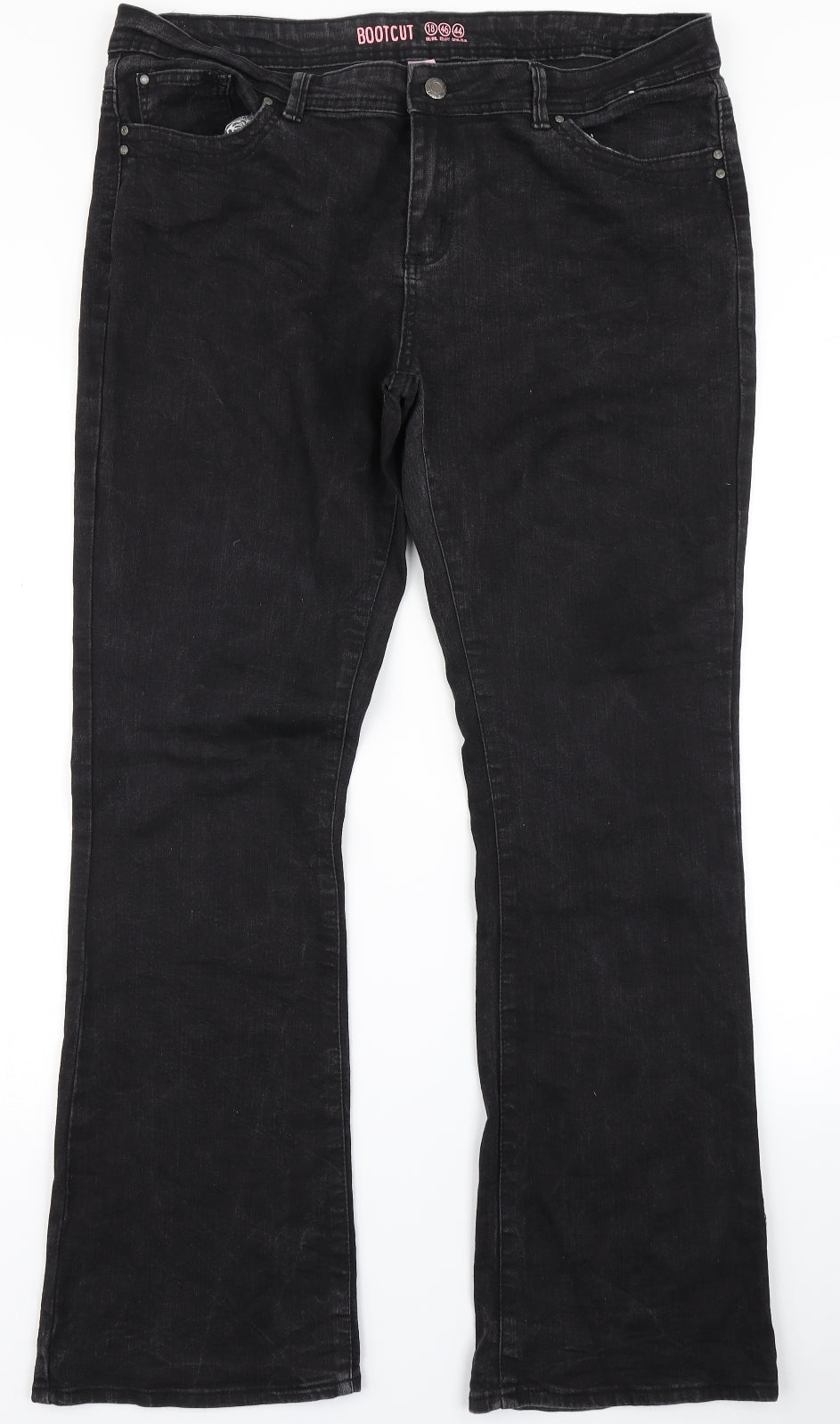 Denim Co Womens Black  Denim Bootcut Jeans Size 18 L30 in