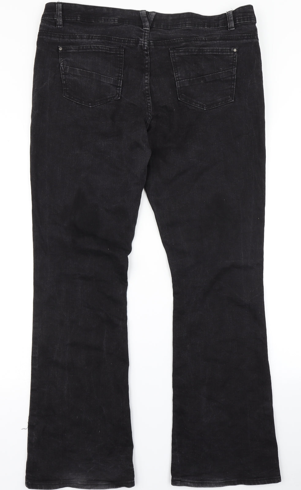 Denim Co Womens Black  Denim Bootcut Jeans Size 18 L30 in