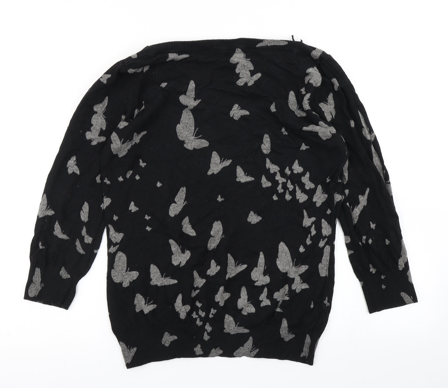 NEXT Womens Black  Knit Pullover Jumper Size 12  - Butterfly print